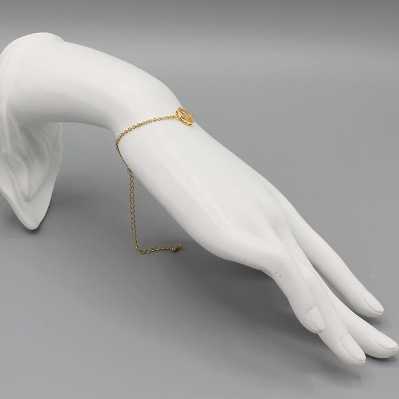 Jewelry bracelet round circle of life dainty elegant minimalist sparkly sparkle - Picture 4 of 6